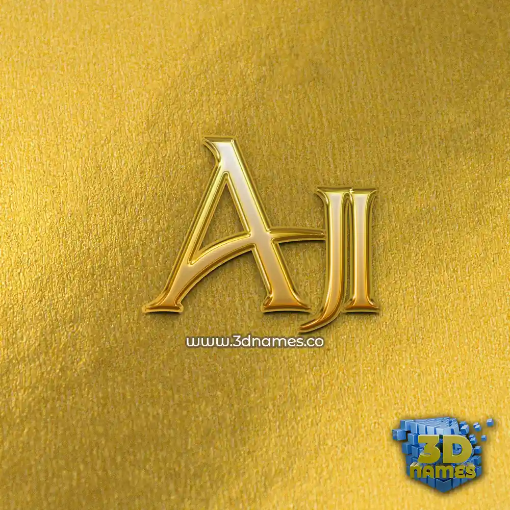 aji in All Gold style - 3D name wallpaper