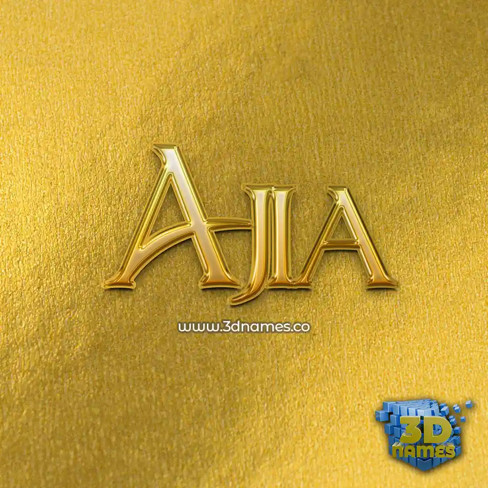ajia in All Gold style - 3D name wallpaper