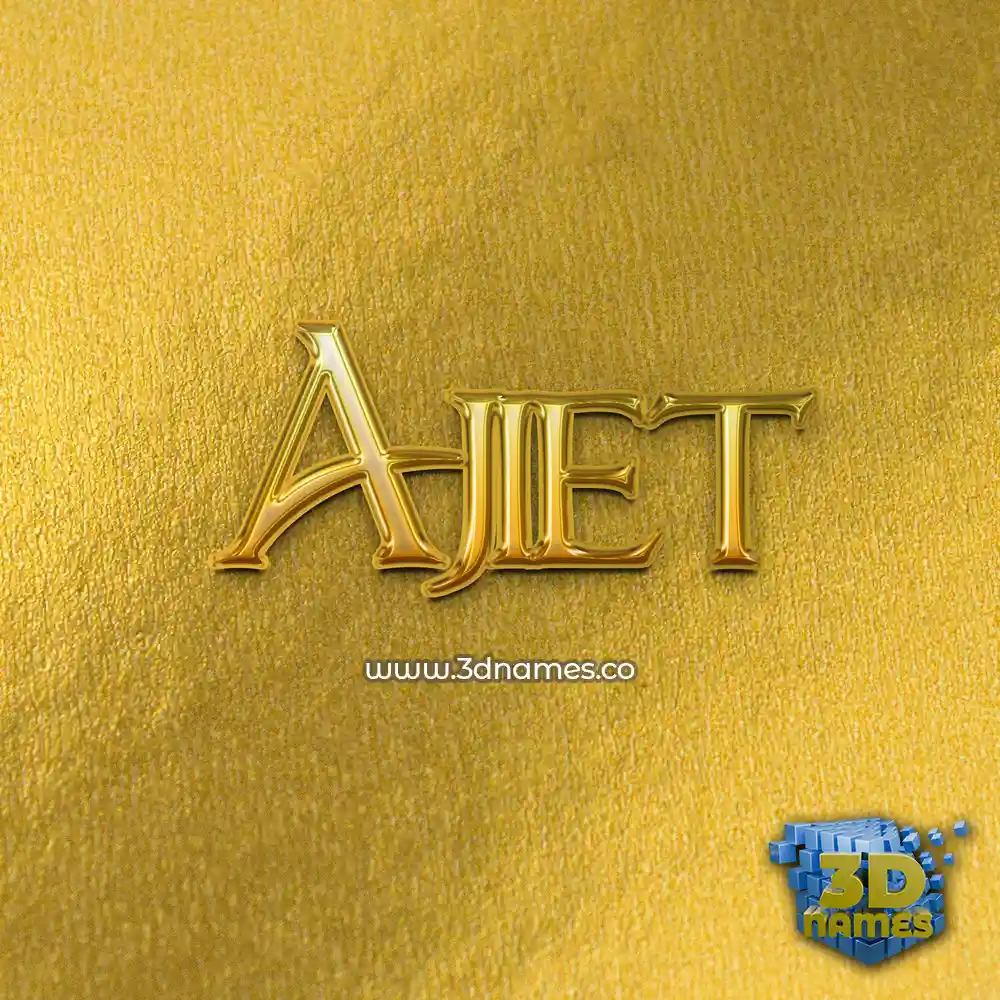 ajiet in All Gold style - 3D name wallpaper