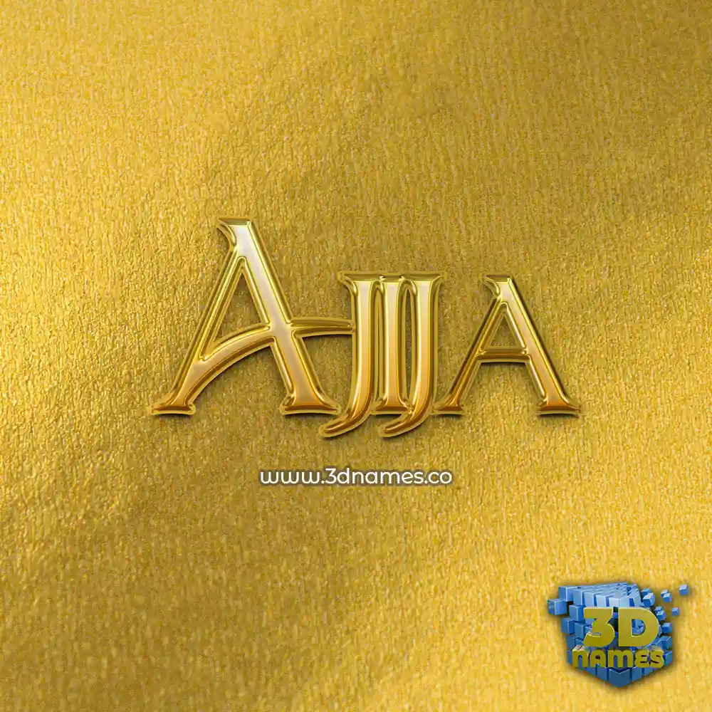 ajija in All Gold style - 3D name wallpaper