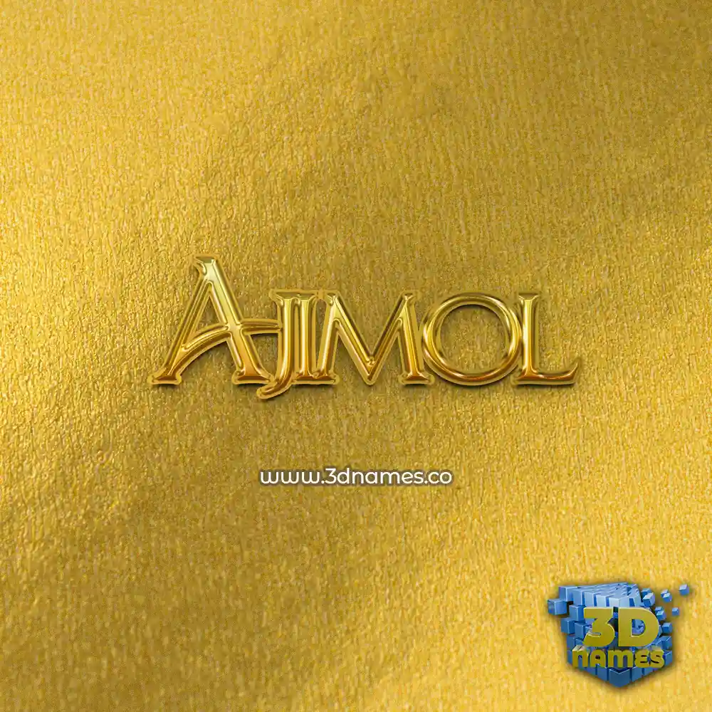 ajimol in All Gold style - 3D name wallpaper