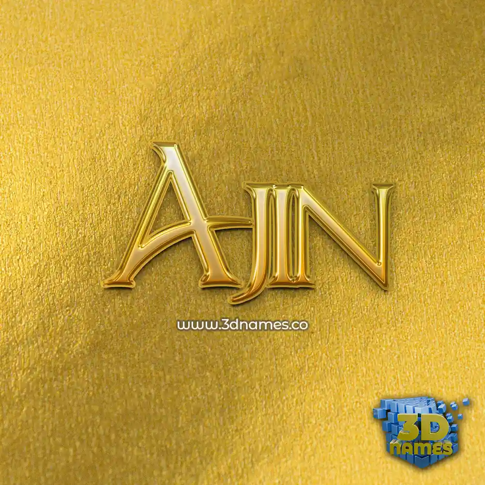 ajin in All Gold style - 3D name wallpaper