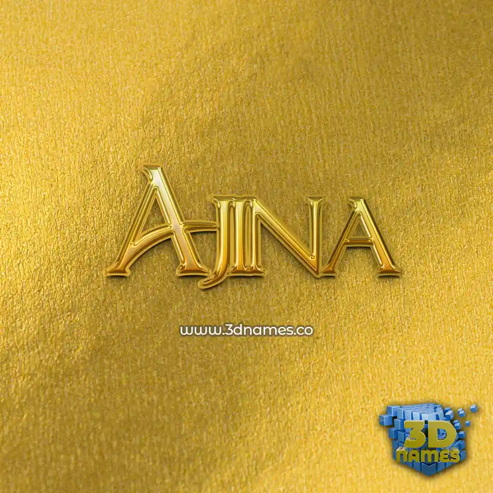 ajina in All Gold style - 3D name wallpaper