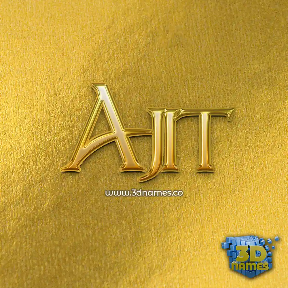 ajit in All Gold style - 3D name wallpaper