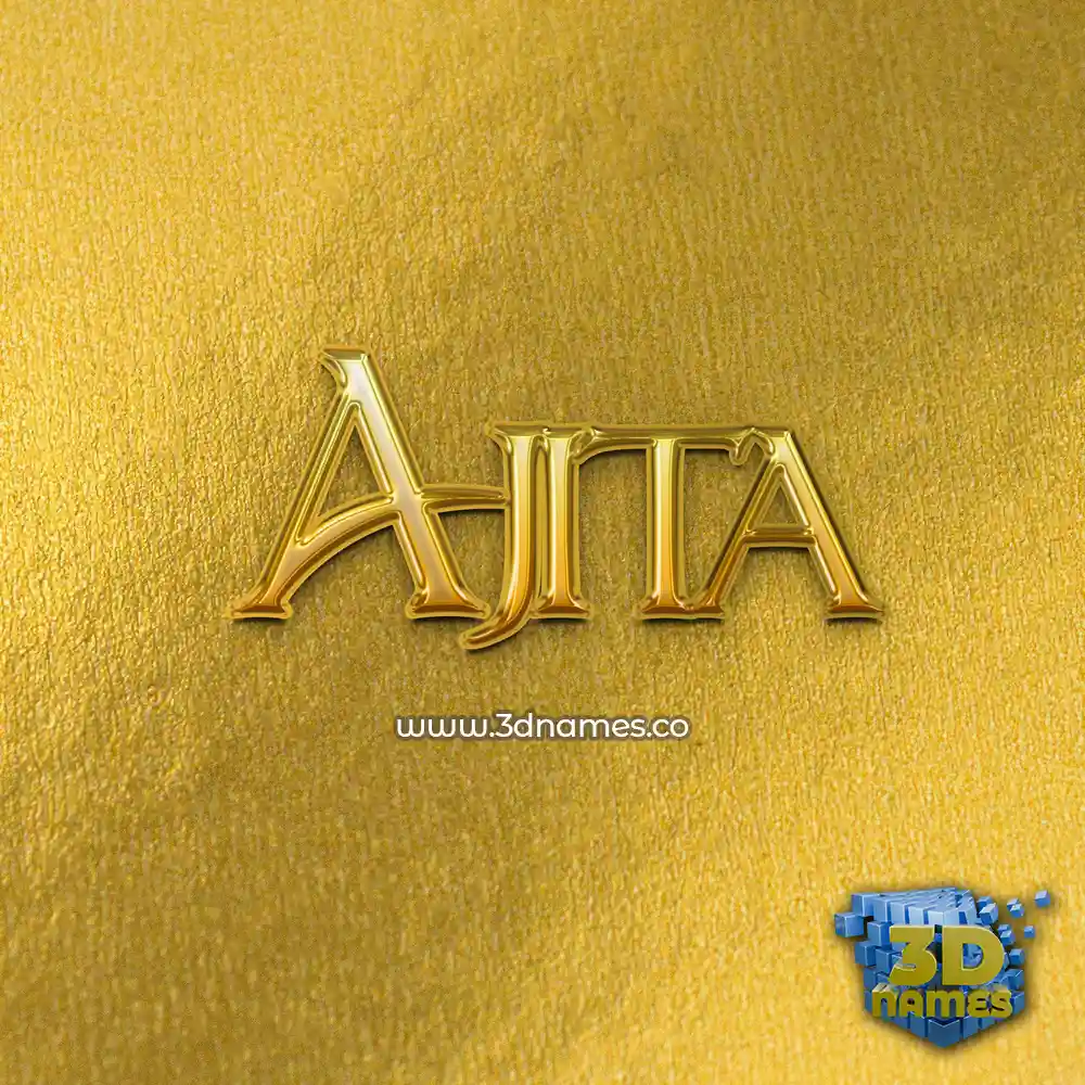 ajita in All Gold style - 3D name wallpaper
