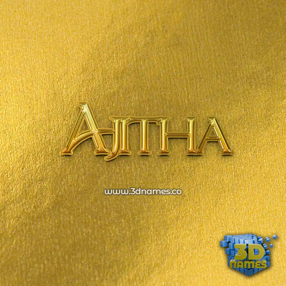 ajitha in All Gold style - 3D name wallpaper