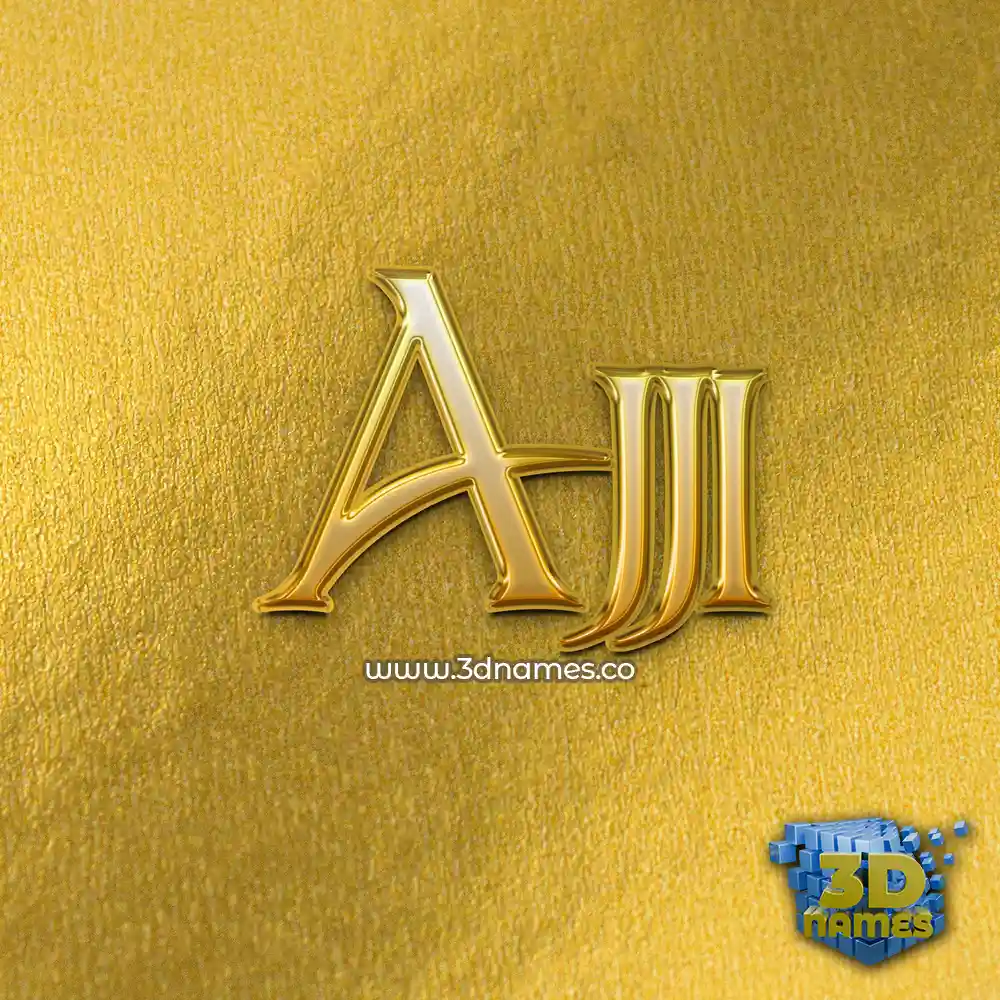 ajji in All Gold style - 3D name wallpaper