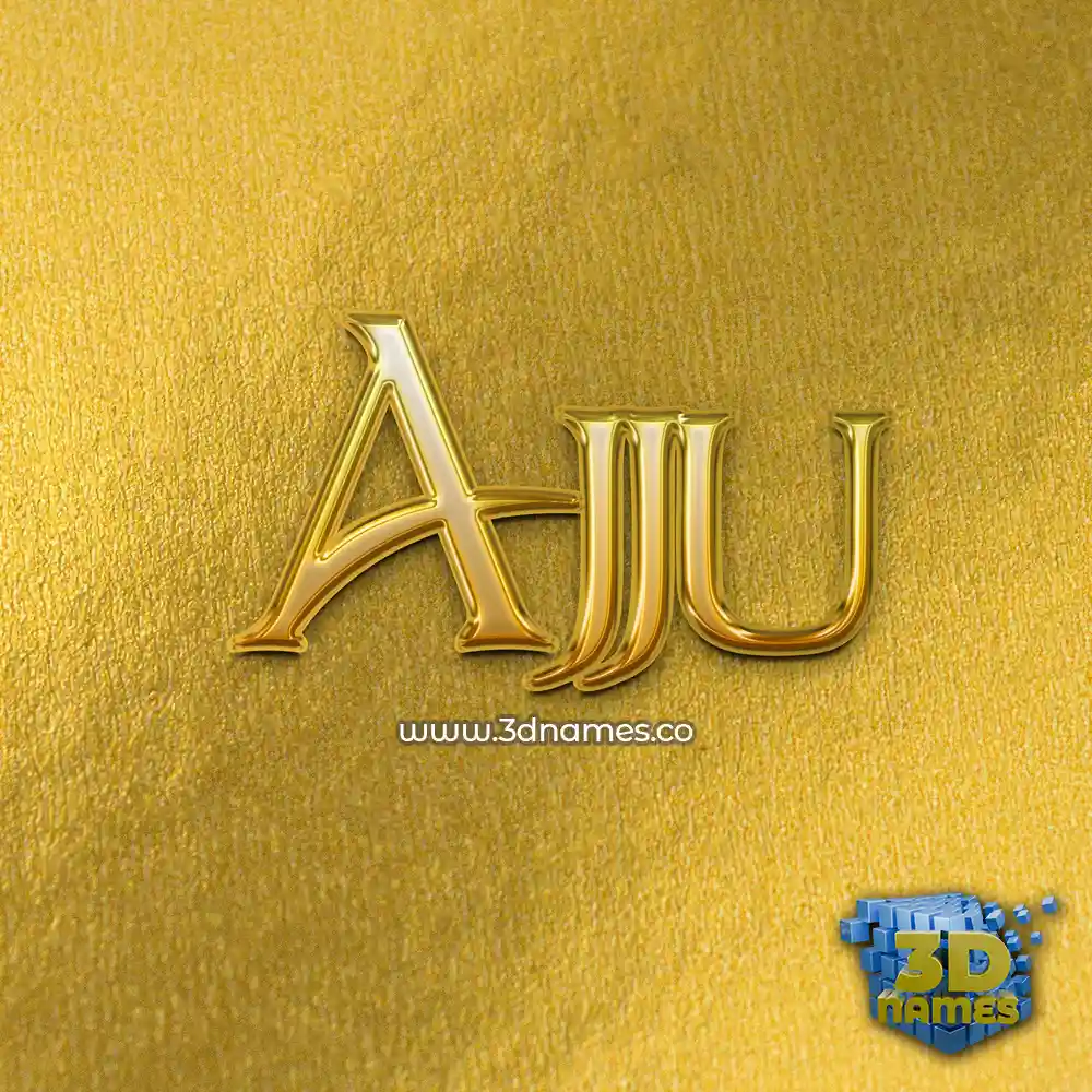 ajju in All Gold style - 3D name wallpaper