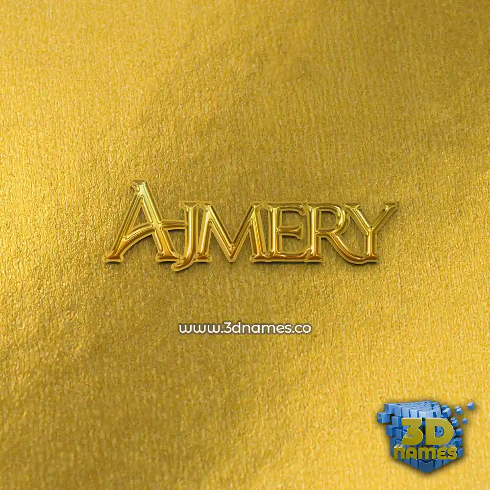 ajmery in All Gold style - 3D name wallpaper