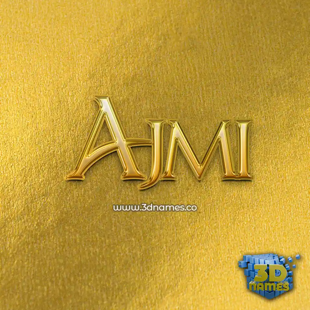 ajmi in All Gold style - 3D name wallpaper