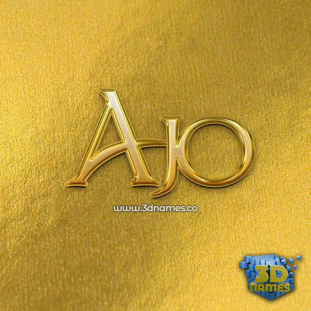 ajo in All Gold style - 3D name wallpaper