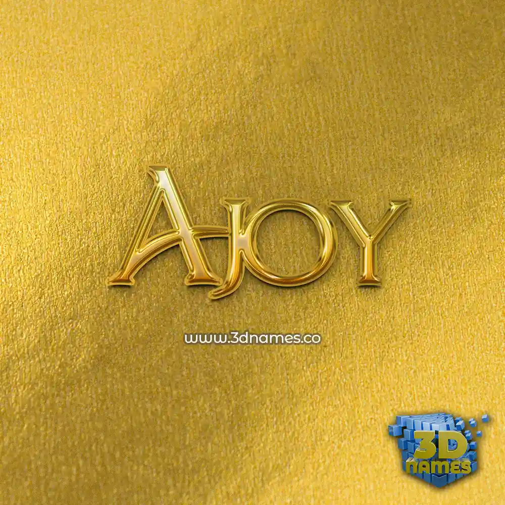 ajoy in All Gold style - 3D name wallpaper