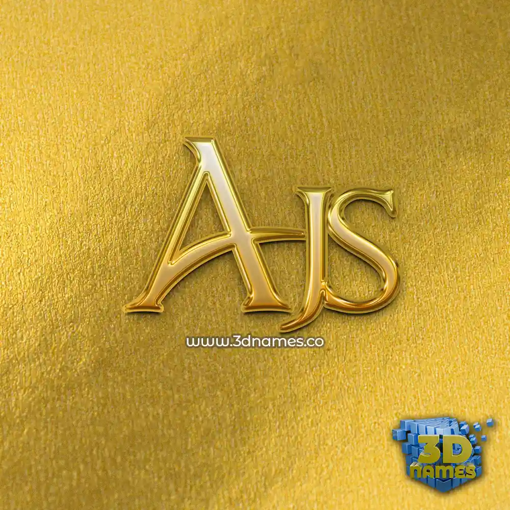 ajs in All Gold style - 3D name wallpaper