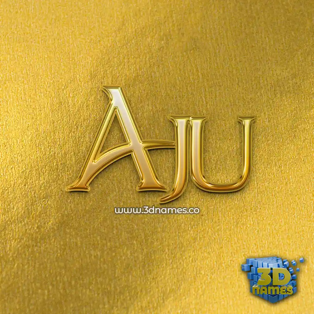aju in All Gold style - 3D name wallpaper