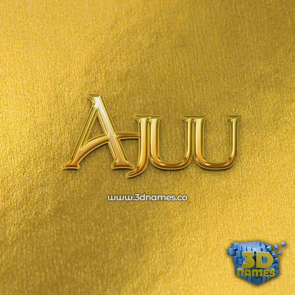 ajuu in All Gold style - 3D name wallpaper