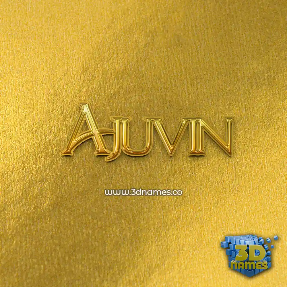 ajuvin in All Gold style - 3D name wallpaper