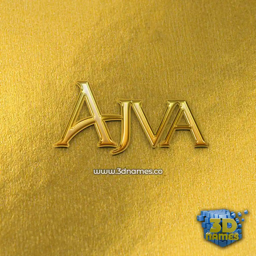 ajva in All Gold style - 3D name wallpaper