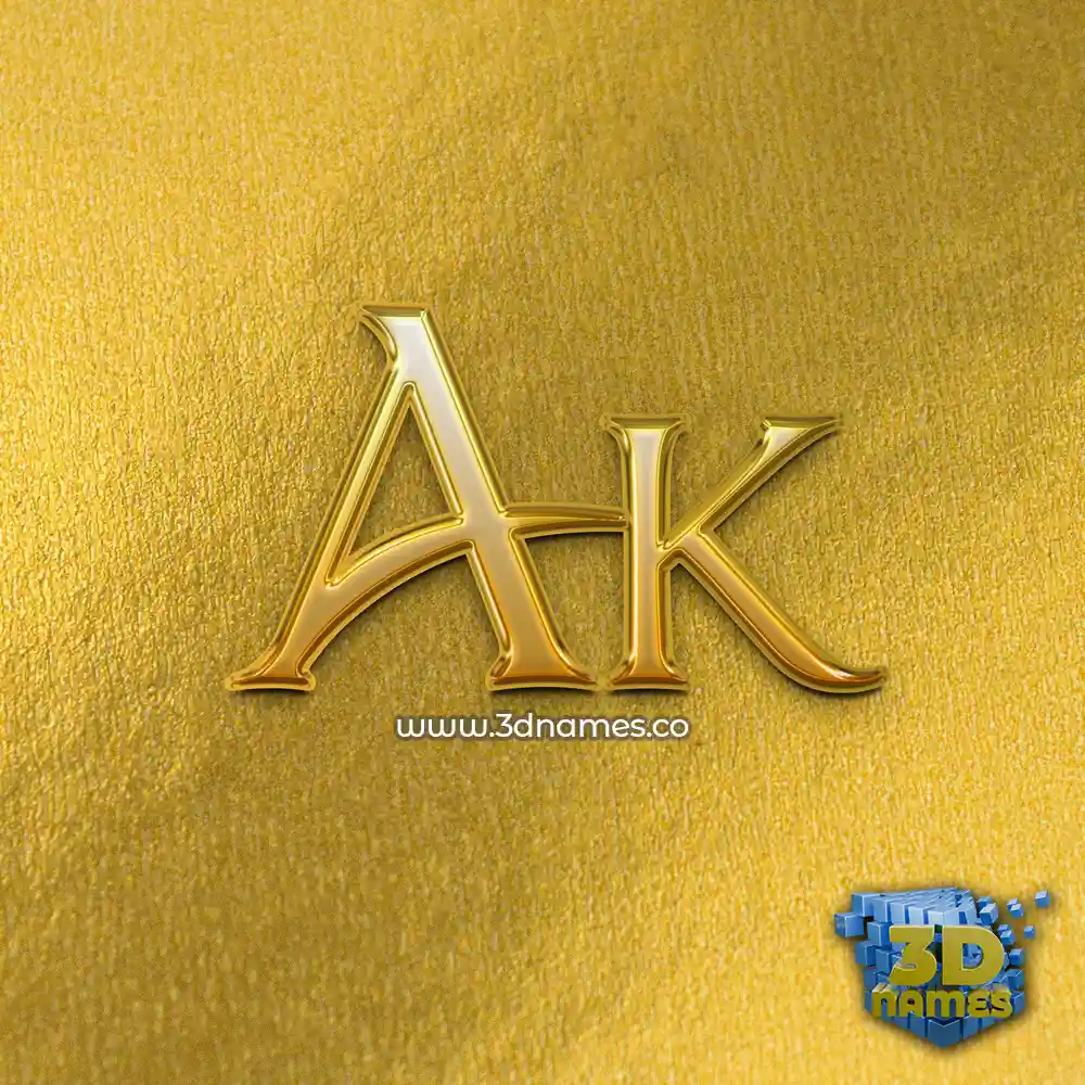 ak in All Gold style - 3D name wallpaper