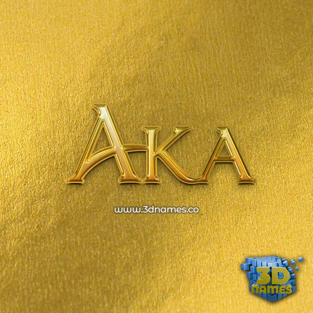 aka in All Gold style - 3D name wallpaper