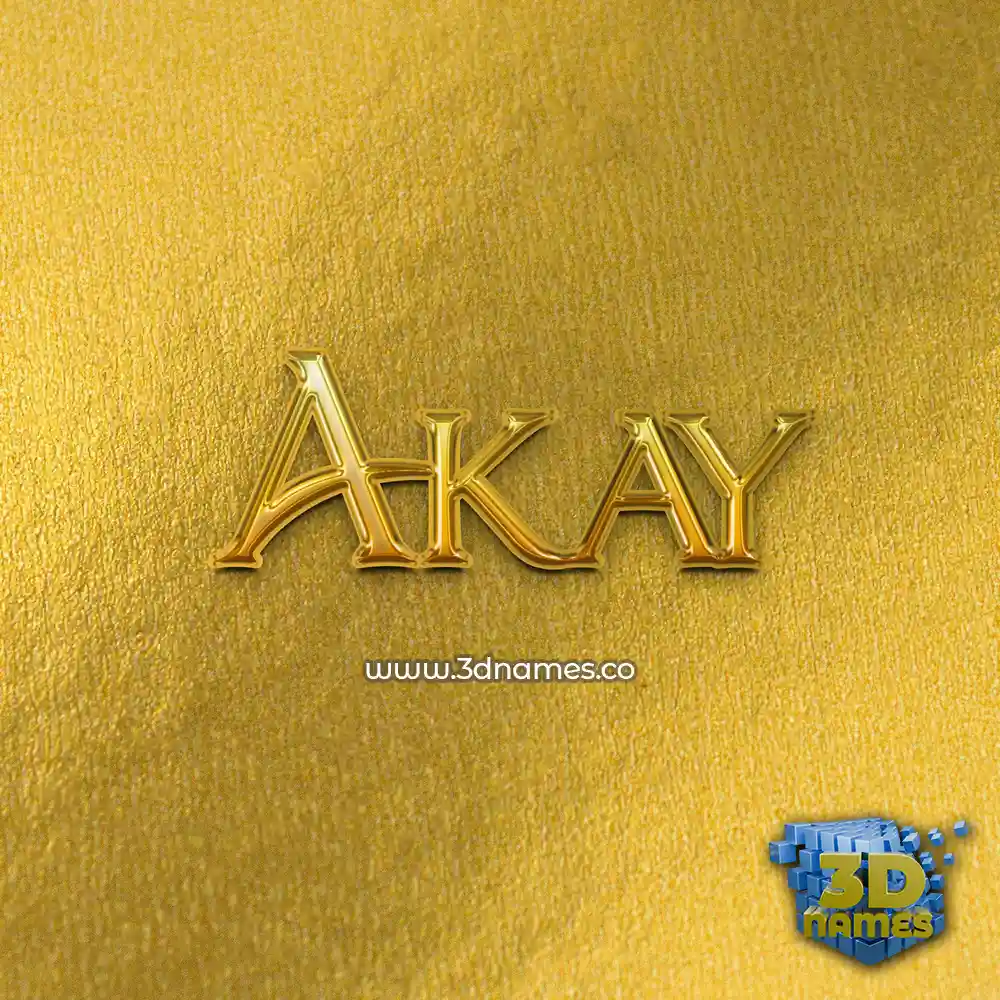 akay in All Gold style - 3D name wallpaper
