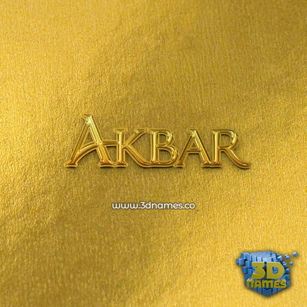 akbar in All Gold style - 3D name wallpaper