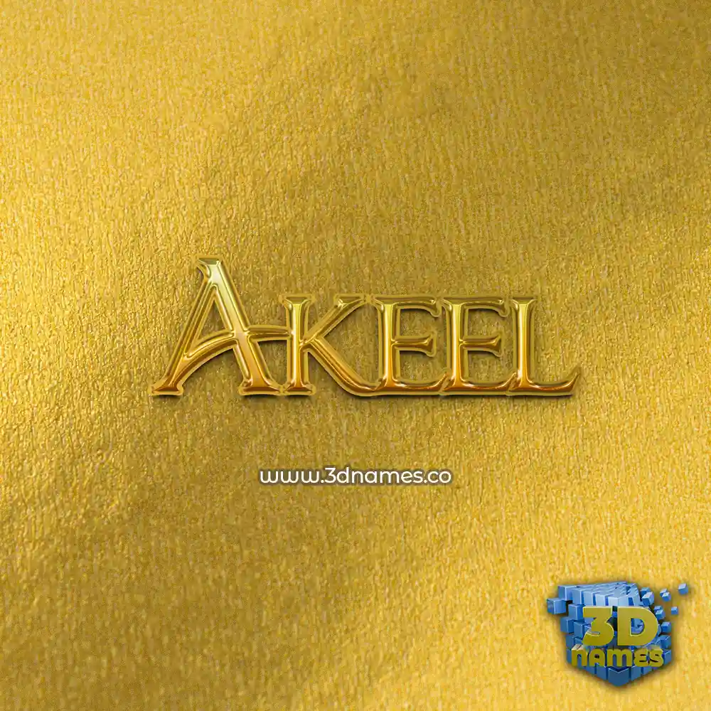 akeel in All Gold style - 3D name wallpaper