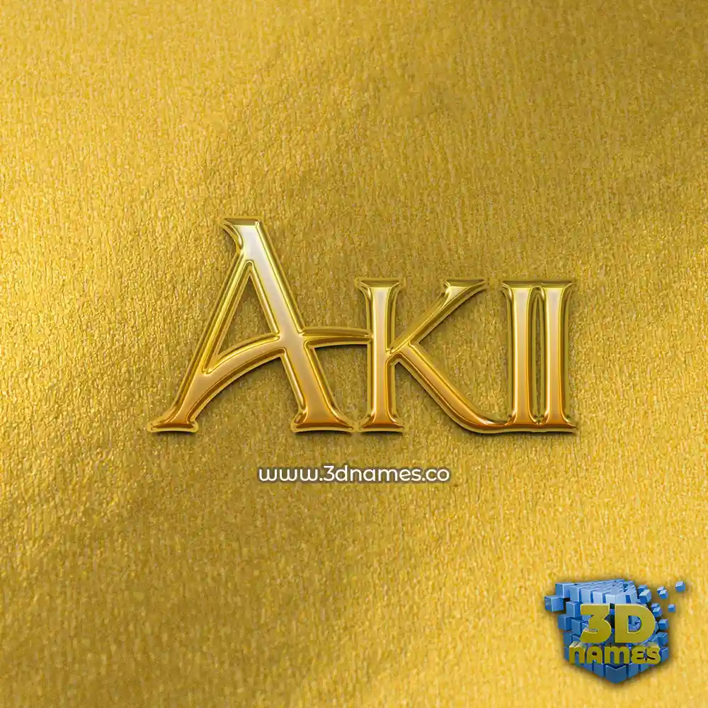 akii in All Gold style - 3D name wallpaper
