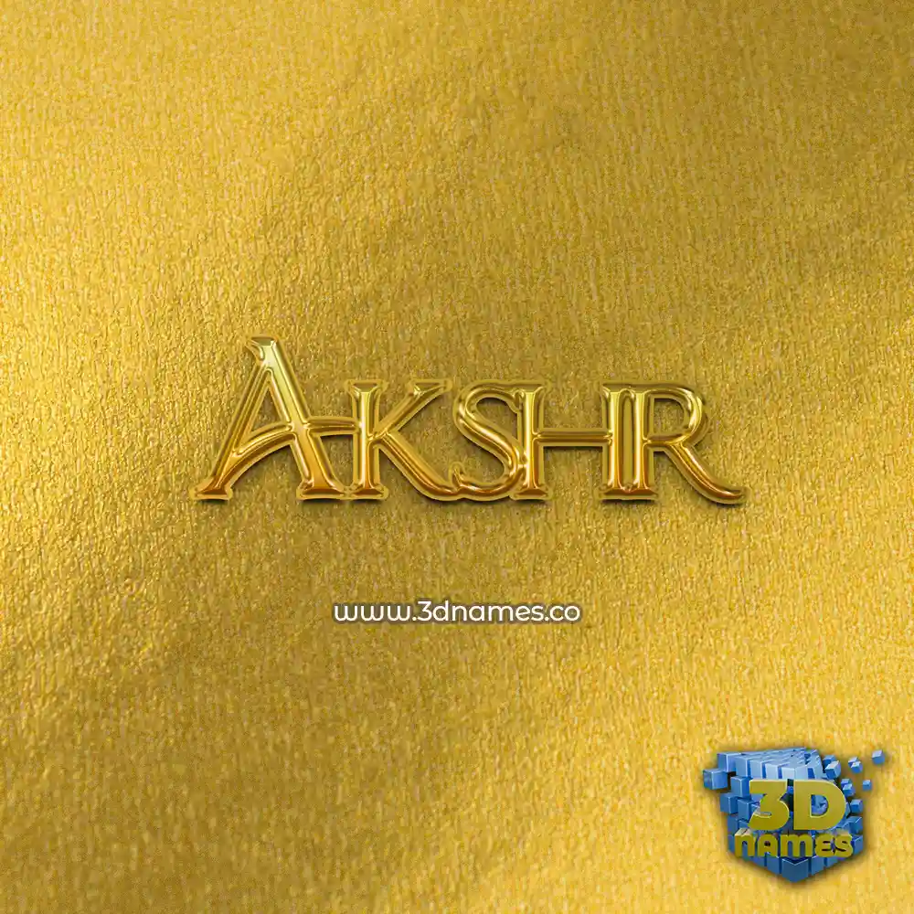 akshr in All Gold style - 3D name wallpaper