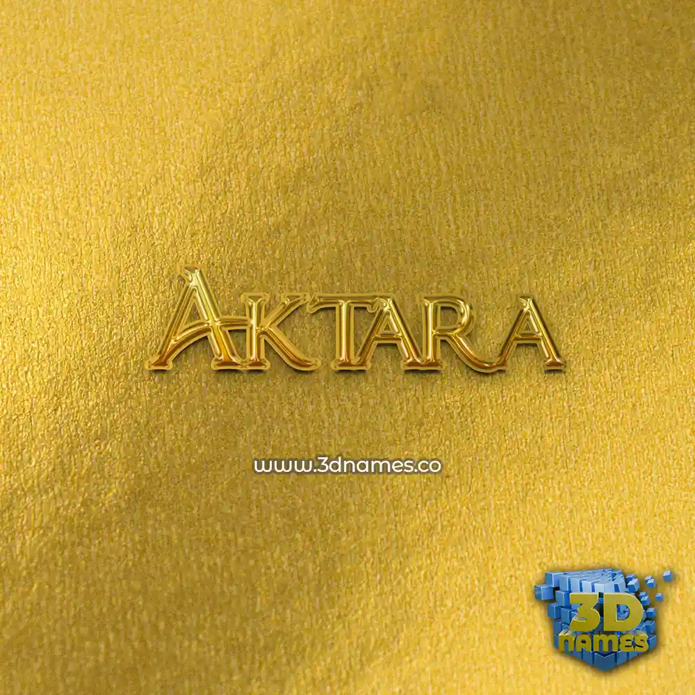aktara in All Gold style - 3D name wallpaper