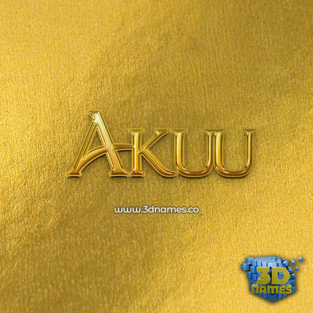akuu in All Gold style - 3D name wallpaper