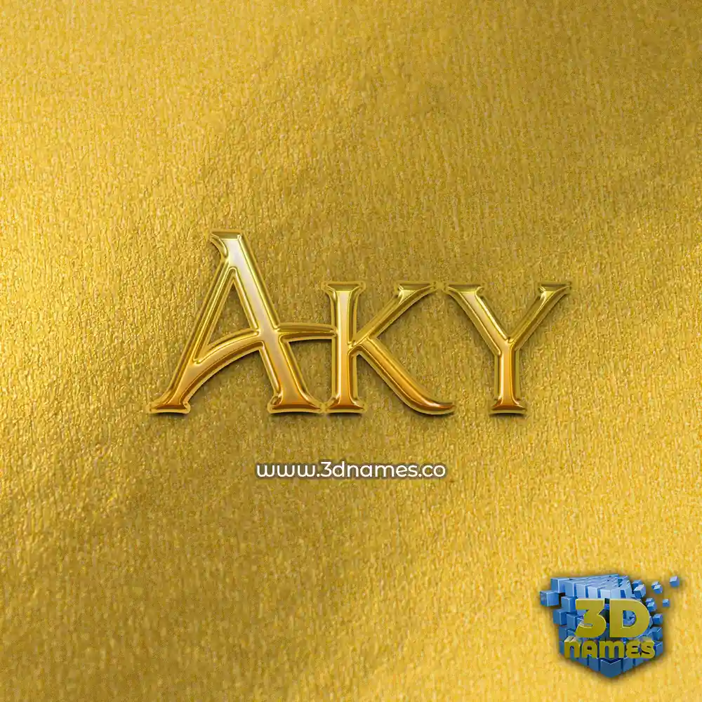 aky in All Gold style - 3D name wallpaper