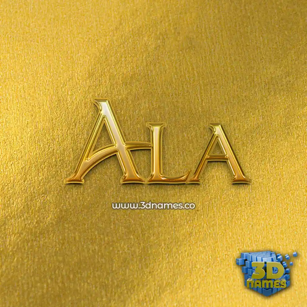 ala in All Gold style - 3D name wallpaper