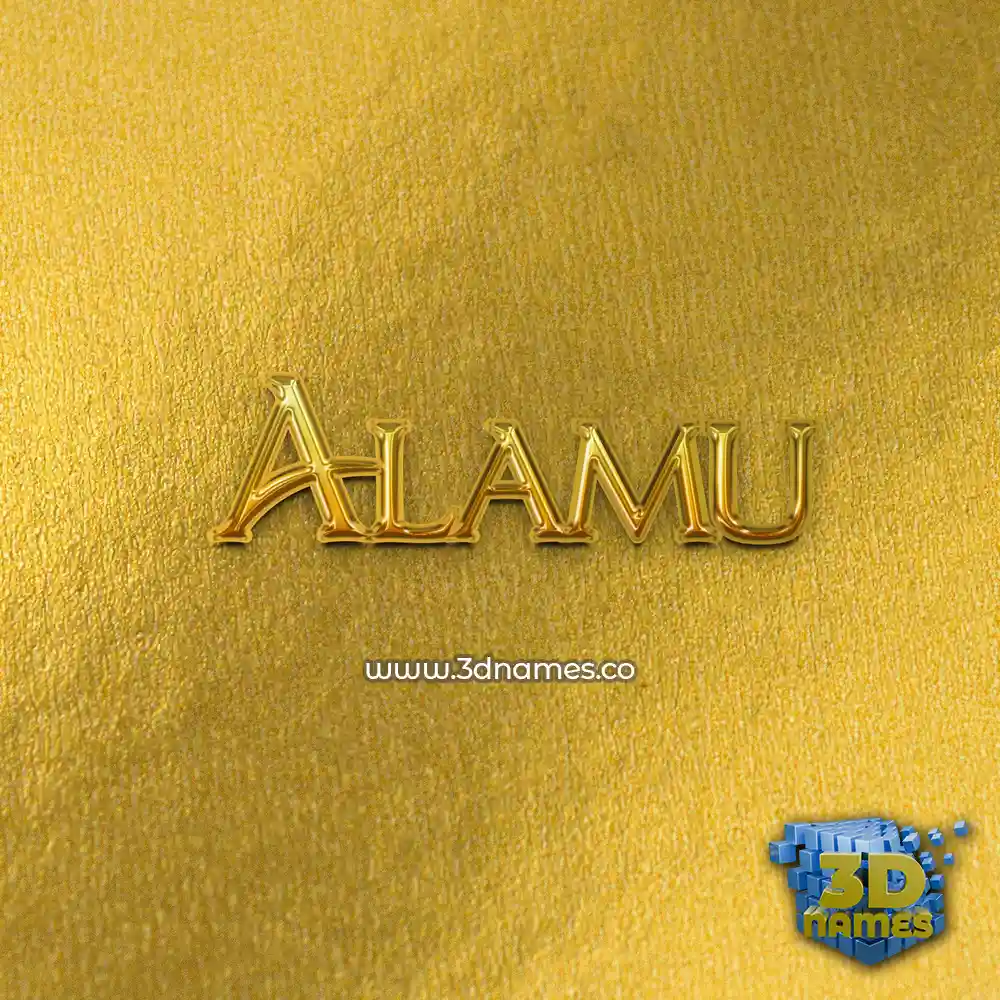 alamu in All Gold style - 3D name wallpaper