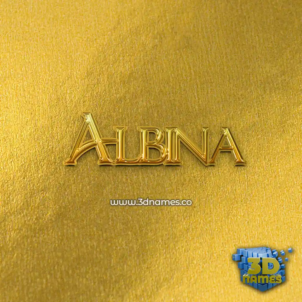 albina in All Gold style - 3D name wallpaper