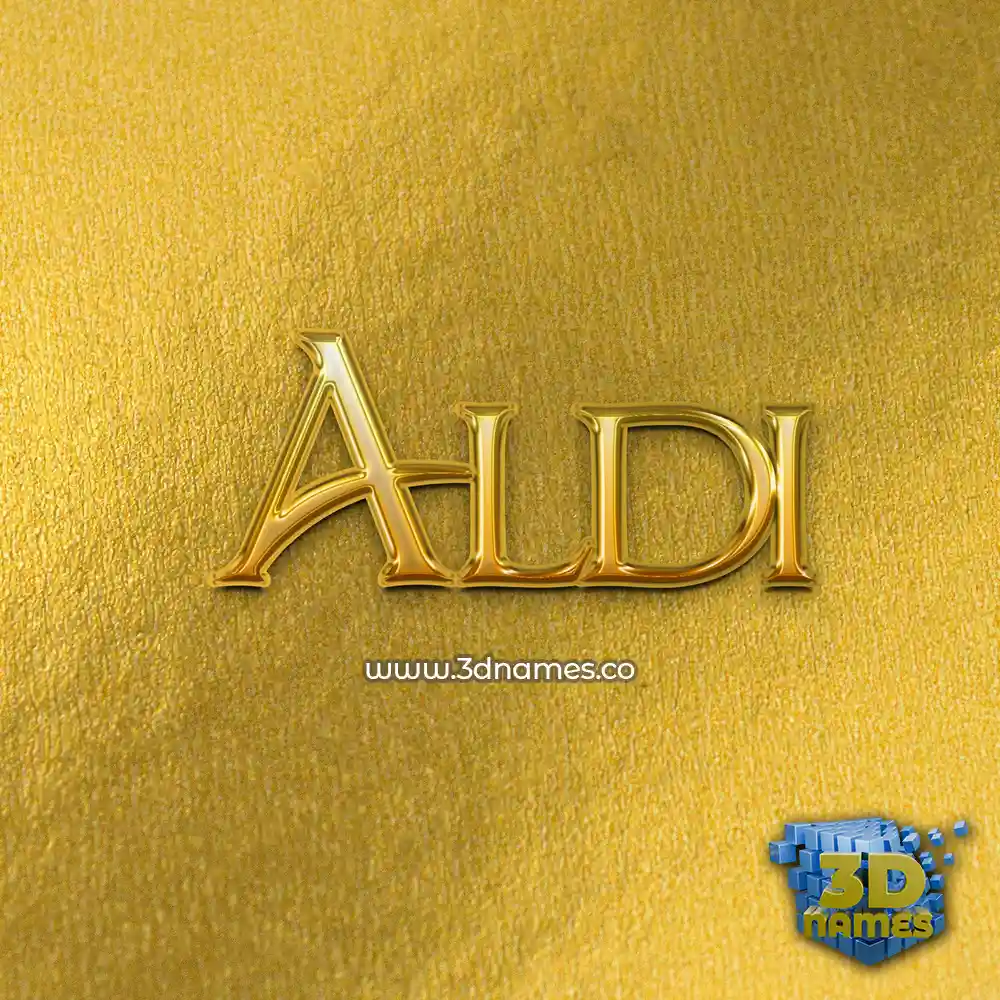 aldi in All Gold style - 3D name wallpaper