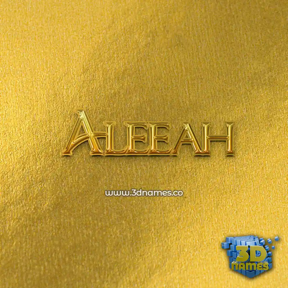 aleeah in All Gold style - 3D name wallpaper