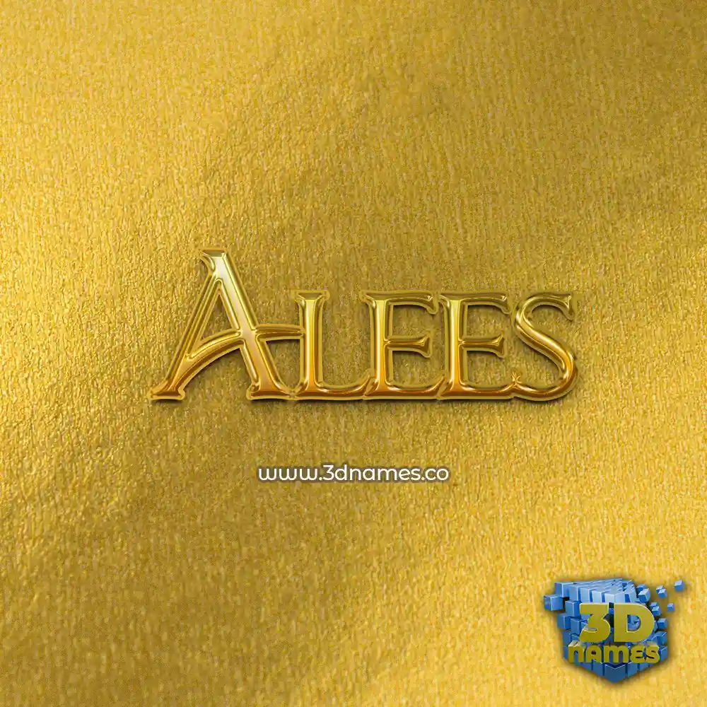 alees in All Gold style - 3D name wallpaper