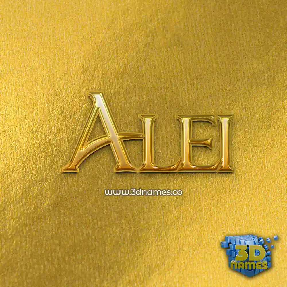 alei in All Gold style - 3D name wallpaper