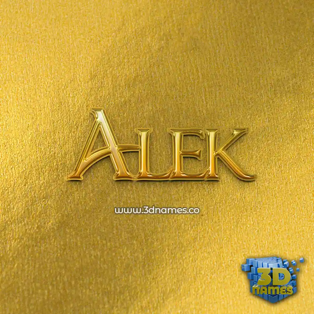 alek in All Gold style - 3D name wallpaper