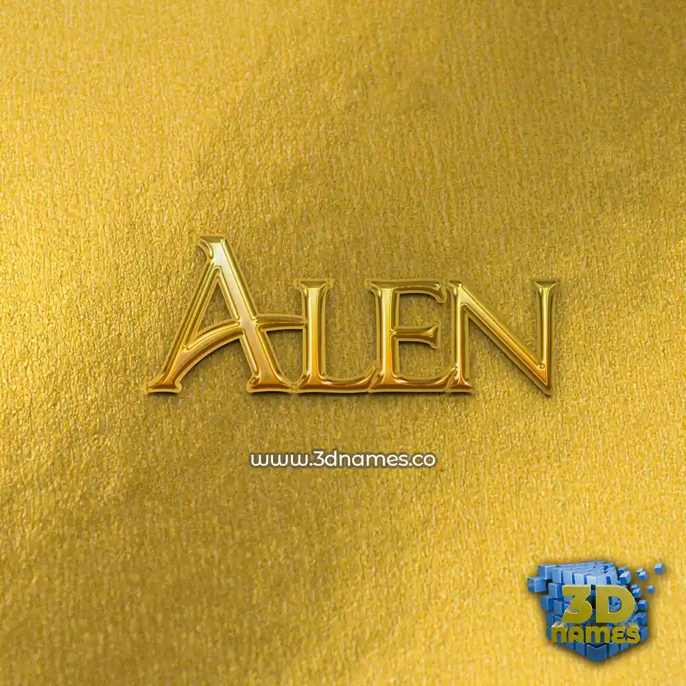 alen in All Gold style - 3D name wallpaper