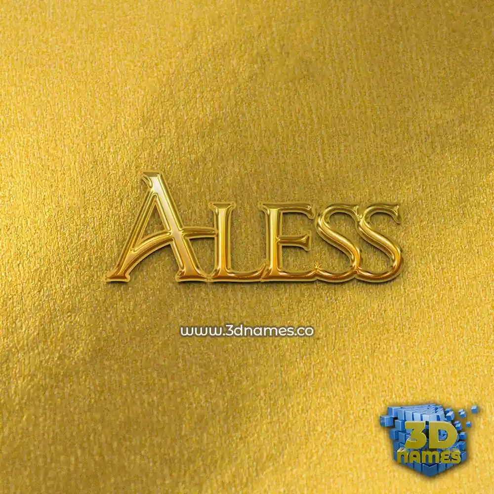 aless in All Gold style - 3D name wallpaper