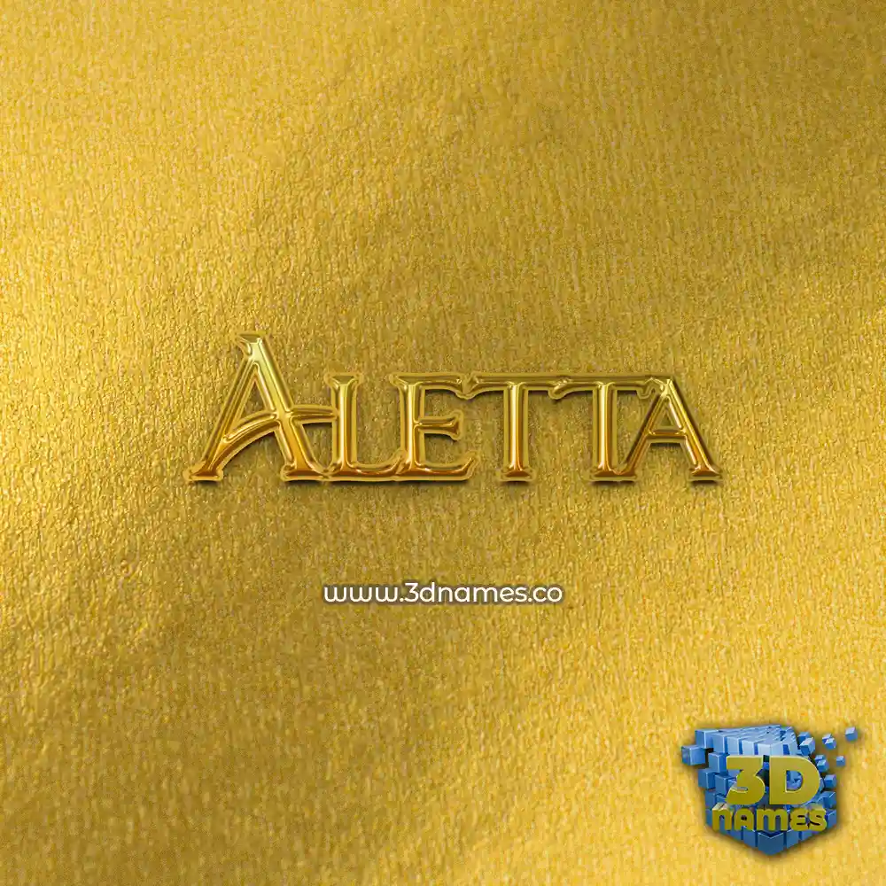 aletta in All Gold style - 3D name wallpaper
