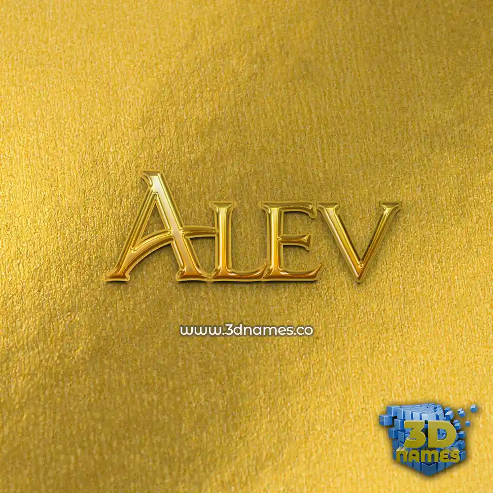 alev in All Gold style - 3D name wallpaper