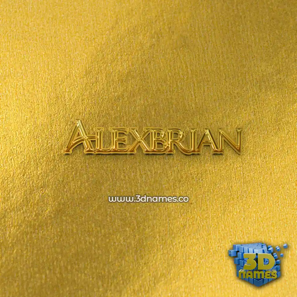alexbrian in All Gold style - 3D name wallpaper