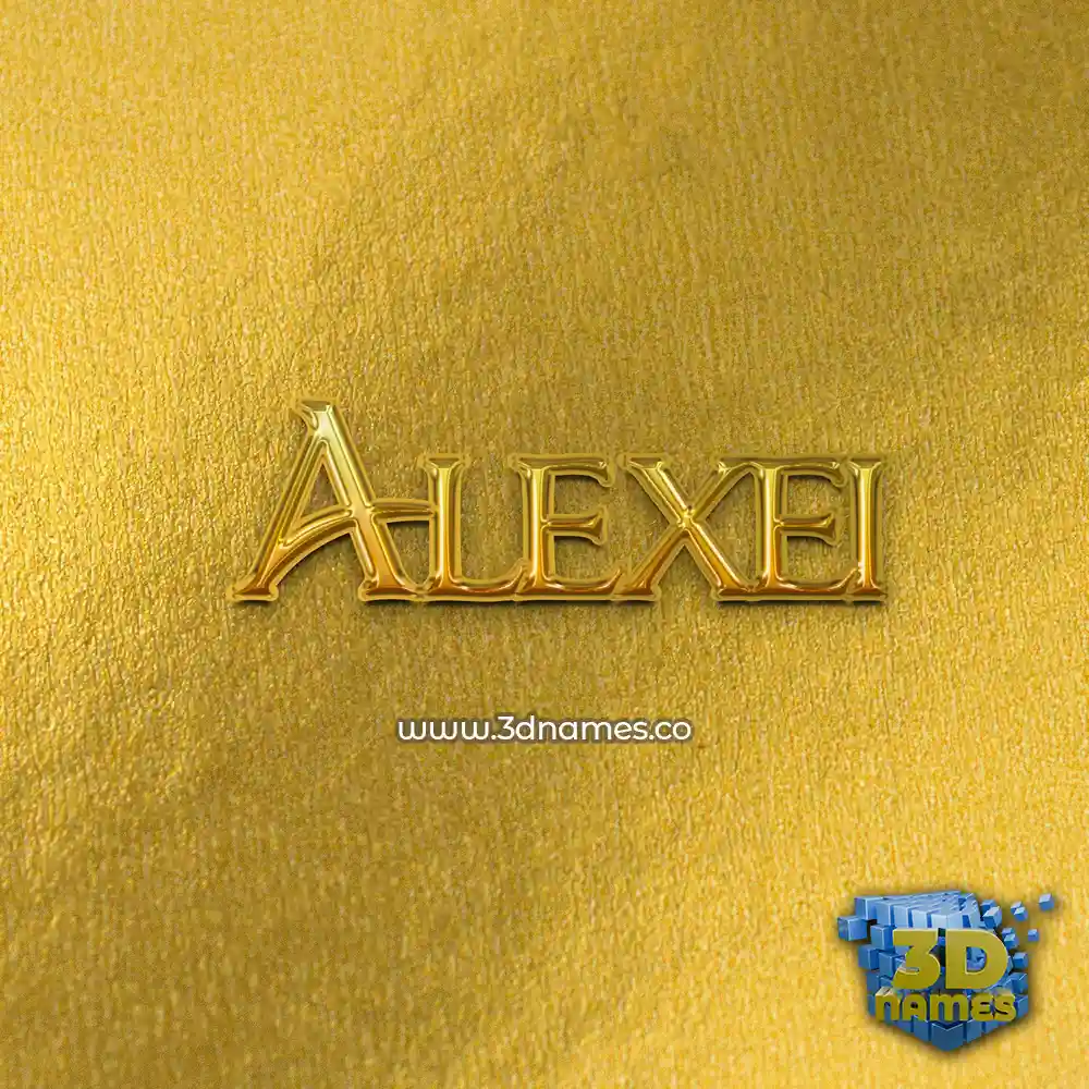 alexei in All Gold style - 3D name wallpaper