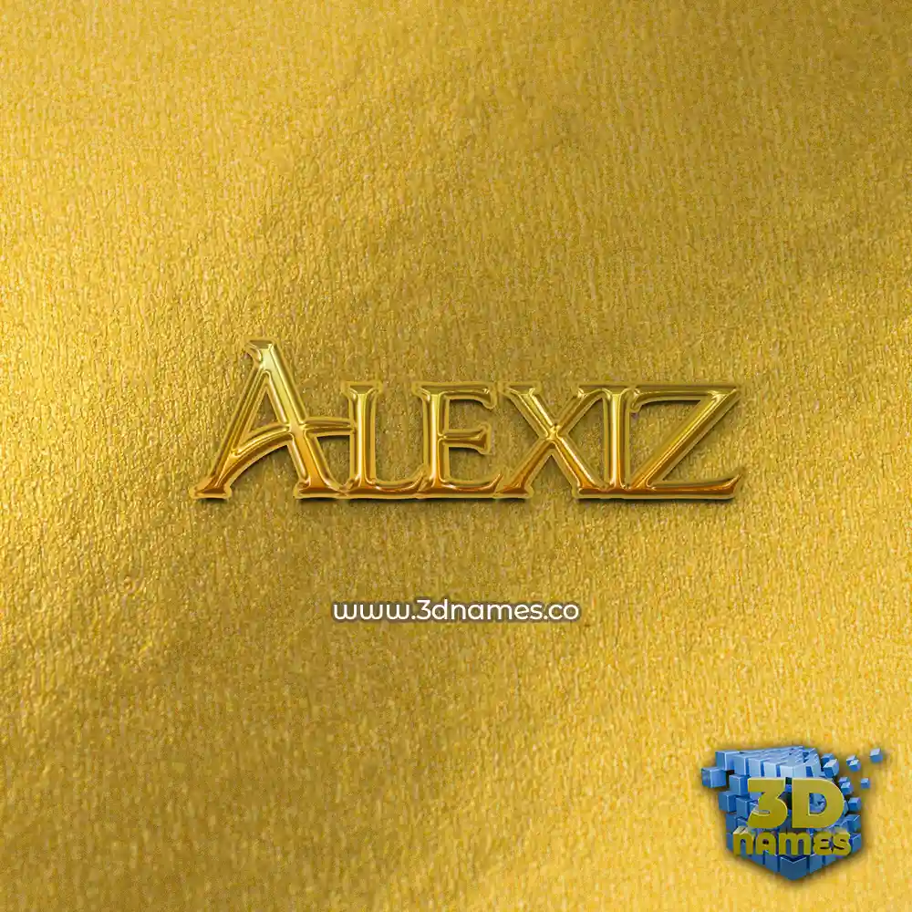 alexiz in All Gold style - 3D name wallpaper