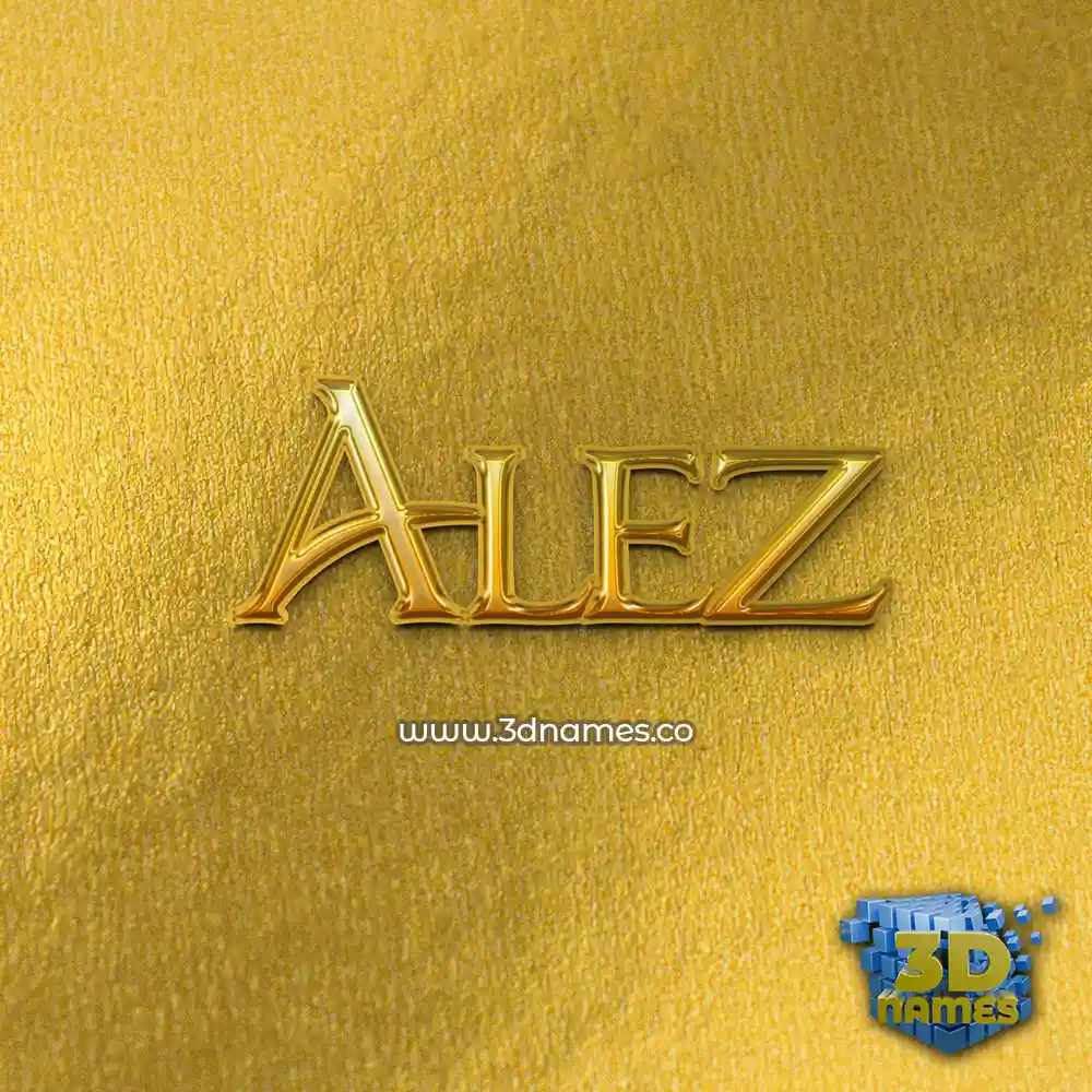 alez in All Gold style - 3D name wallpaper