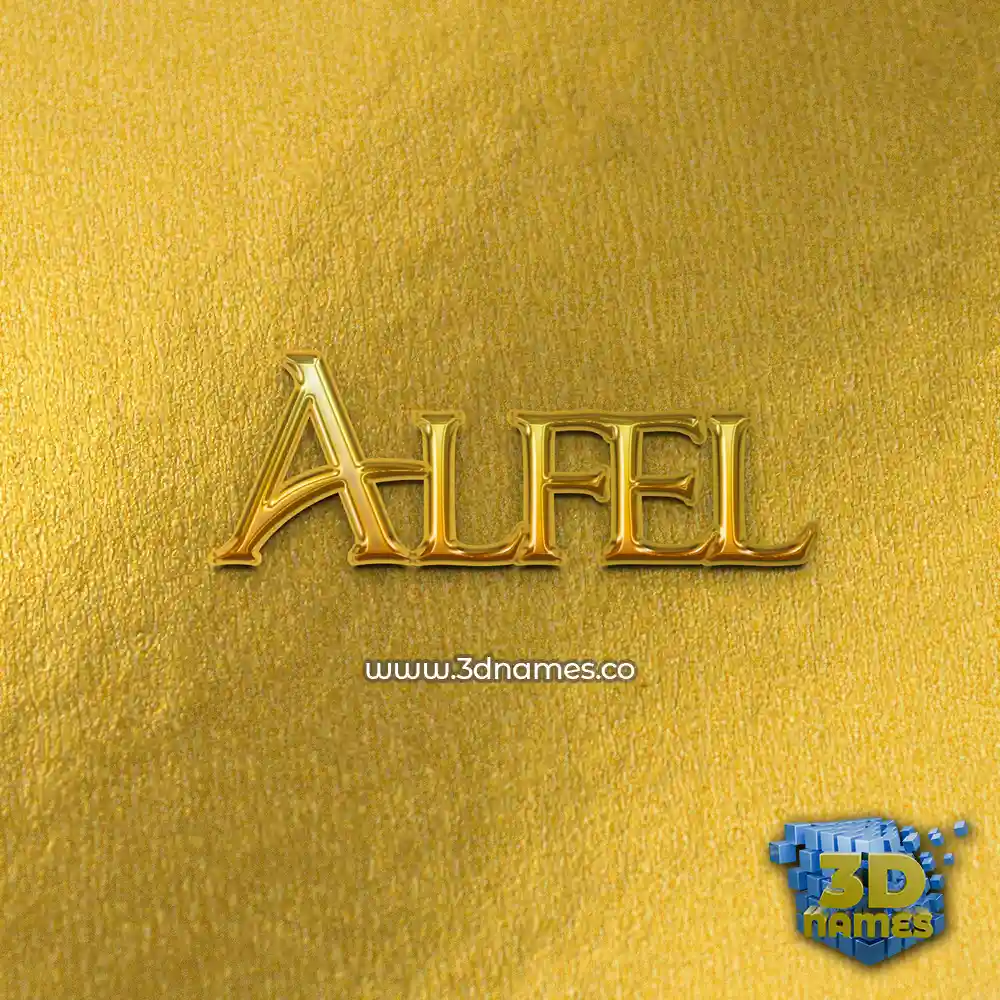 alfel in All Gold style - 3D name wallpaper