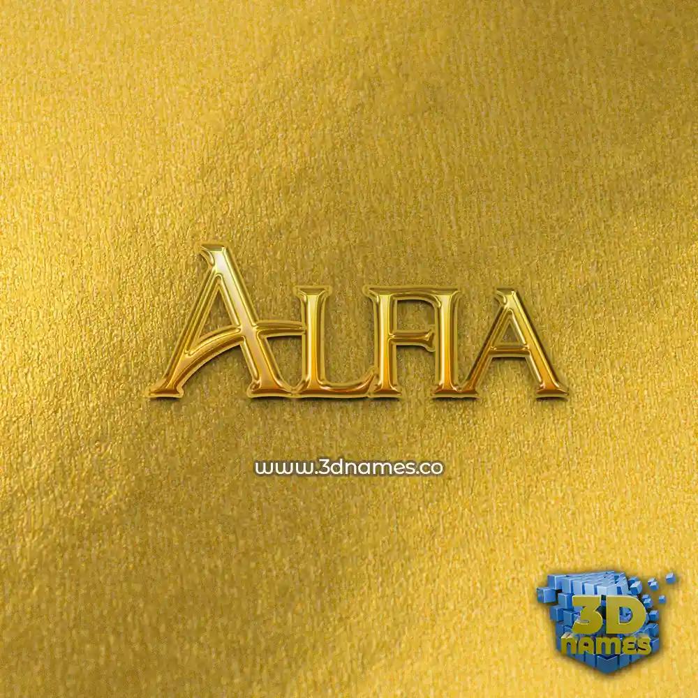 alfia in All Gold style - 3D name wallpaper