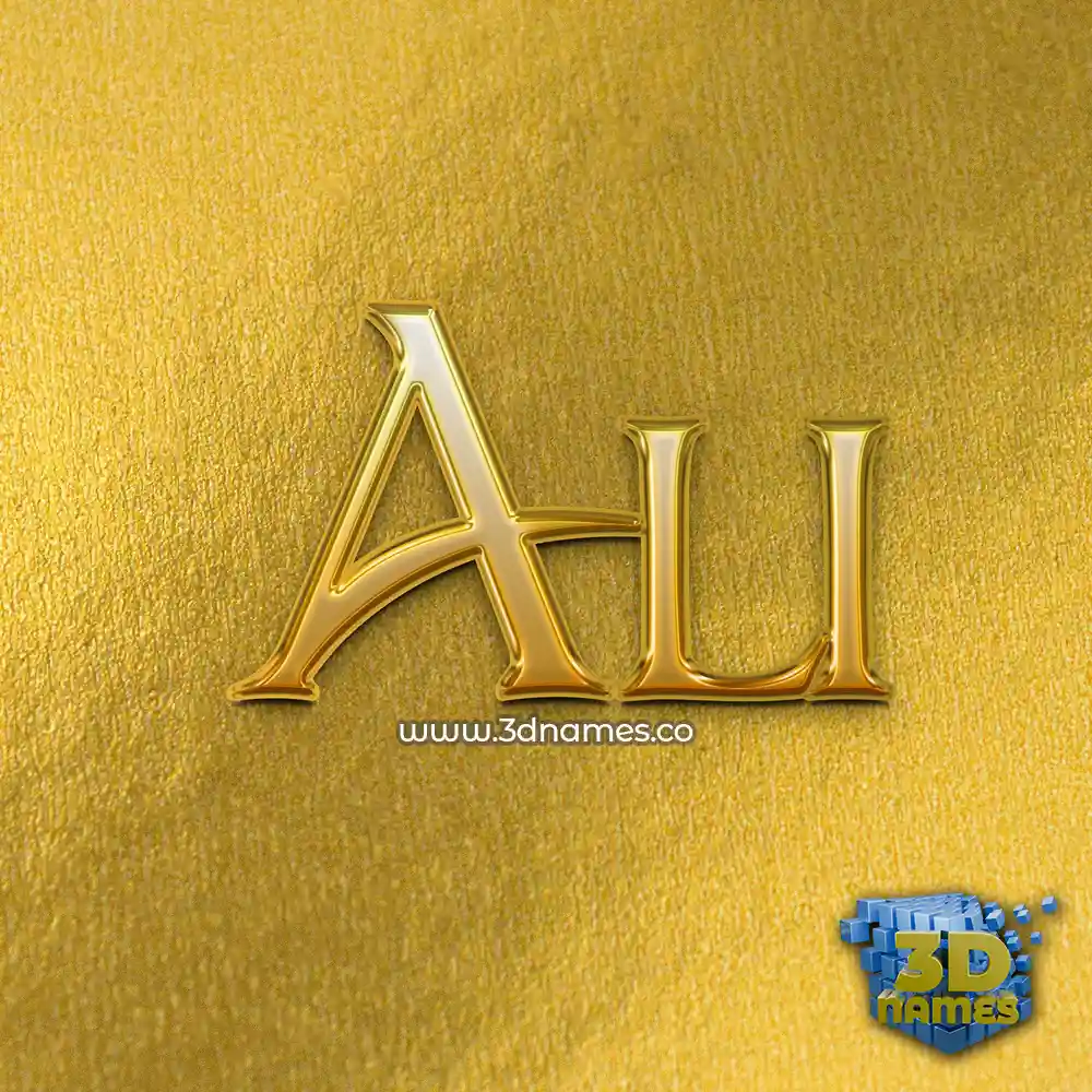 ali in All Gold style - 3D name wallpaper